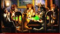 Hunde spielen Poker dunkel